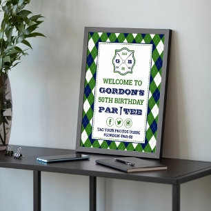 Póster Patrón Argyle moderno Golf Cualquier edad Rótulo d