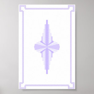 Póster Patrón Art Deco en Lilac