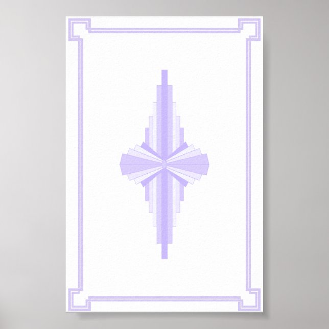 Póster Patrón Art Deco en Lilac (Frente)