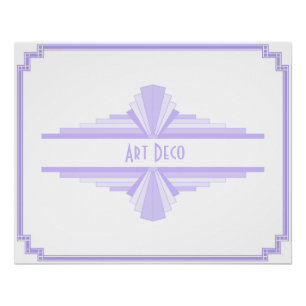 Póster Patrón Art Deco en Lilac