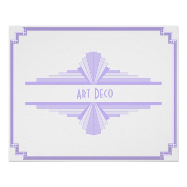 Póster Patrón Art Deco en Lilac (Anverso)