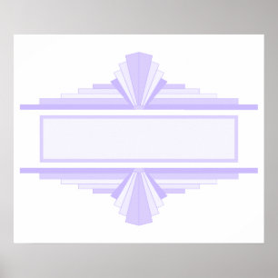 Póster Patrón Art Deco en Lilac