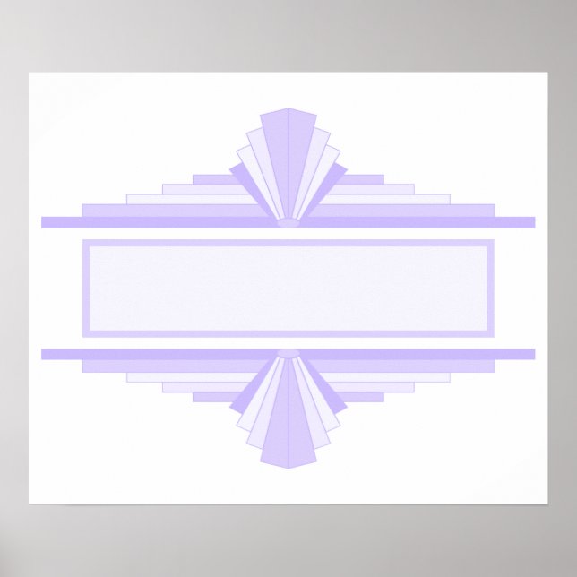 Póster Patrón Art Deco en Lilac (Frente)