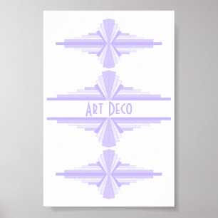 Póster Patrón Art Deco en Lilac