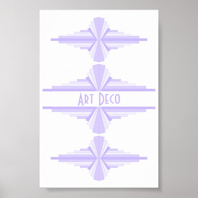 Póster Patrón Art Deco en Lilac (Frente)