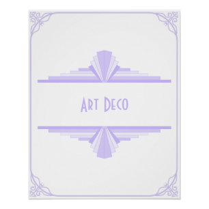 Póster Patrón Art Deco en Lilac