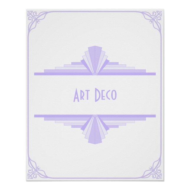 Póster Patrón Art Deco en Lilac (Anverso)