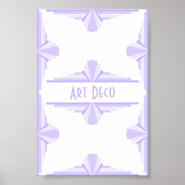 Póster Patrón Art Deco en Lilac (Frente)