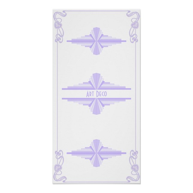 Póster Patrón Art Deco en Lilac (Anverso)