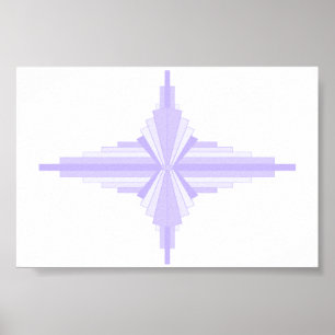 Póster Patrón Art Deco en Lilac