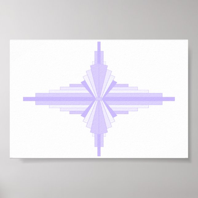 Póster Patrón Art Deco en Lilac (Frente)