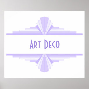 Póster Patrón Art Deco en Lilac