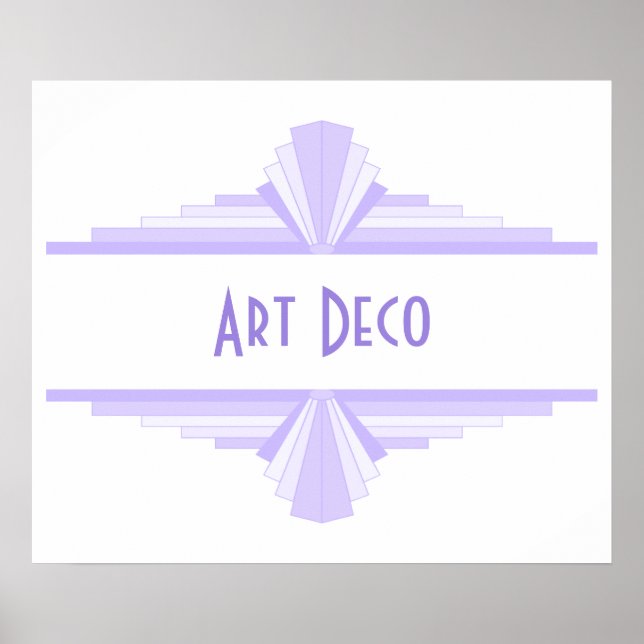 Póster Patrón Art Deco en Lilac (Frente)