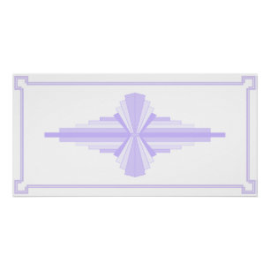 Póster Patrón Art Deco en Lilac