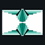 Póster Patrón Art Deco en Verdes<br><div class="desc">Este patrón se basa en formas Art Deco clásicas.</div>