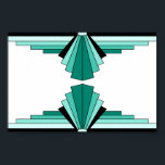 Póster Patrón Art Deco en Verdes<br><div class="desc">Este patrón se basa en formas Art Deco clásicas.</div>