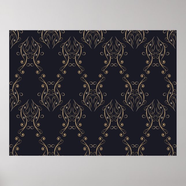 Póster Patrón Art Decó sin inconvenientes. Fondo de cosec (Frente)