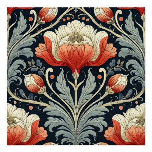 Póster Patrón Art Nouveau