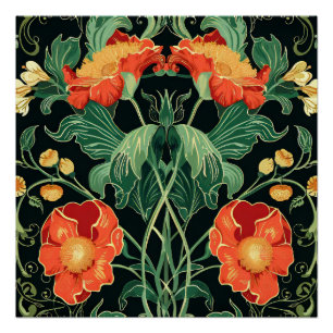 Póster Patrón Art Nouveau