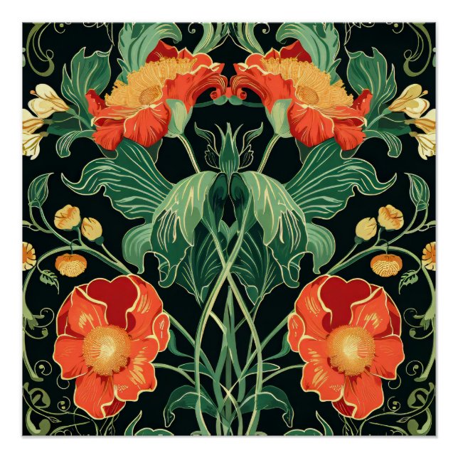 Póster Patrón Art Nouveau (Anverso)