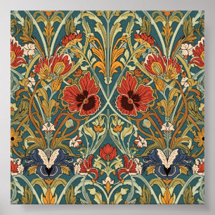 Póster Patrón Art Nouveau Floral de William Morris Compto