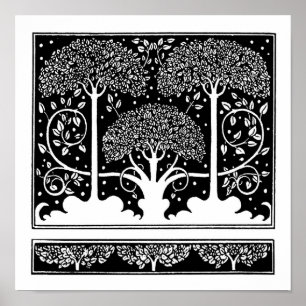 Póster Patrón Art Nouveau Tree Beardsley
