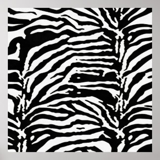 Póster Patrón artístico negro y blanco de camuflaje cebra