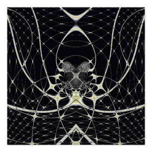 Póster Patrón Áureo Abstracto de Telaraña Gótica