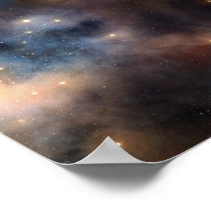 Póster Patrón azul negro de la galaxia espacial de estrel