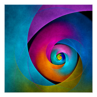 Póster Patrón azul rosado del arte del resumen floral mod