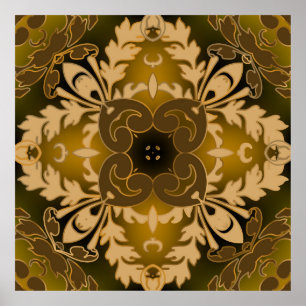 Póster Patrón barroco sin costuras. Brillante ornamental 