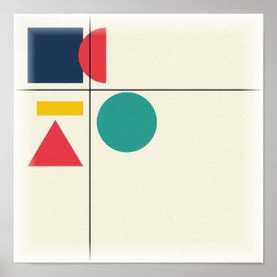 Póster Patrón Bauhaus - Diseño geométrico modernista