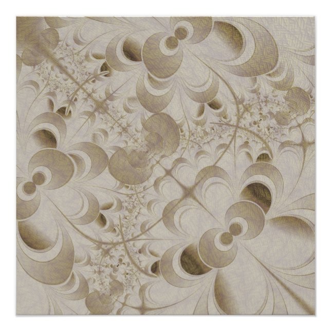 Póster patrón beige abstracto (Anverso)