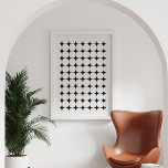 Póster Patrón blanco y negro moderno de mediados de siglo<br><div class="desc">Un diseño gráfico minimalista moderno y fresco de formas negras y blancas en un estilo retro de mediados de siglo moderno.</div>