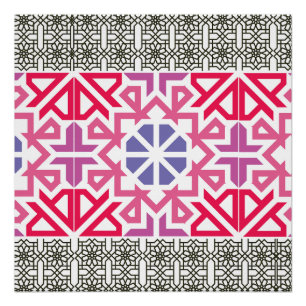 Póster Patrón boho geométrico colorido moderno