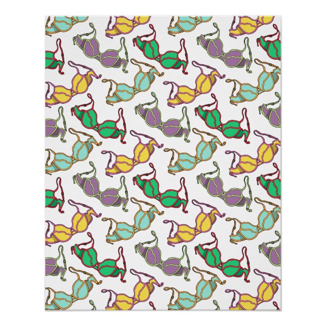 Póster Patrón Bra multicolor (Anverso)