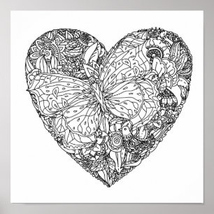 Póster Patrón cardíaco de mariposa 2