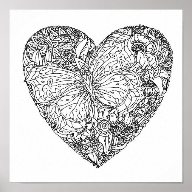 Póster Patrón cardíaco de mariposa 2 (Frente)