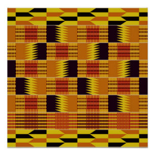 Póster Patrón ceremonial de Kente africano