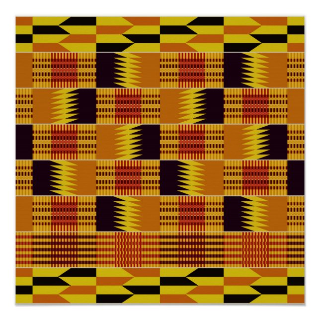 Póster Patrón ceremonial de Kente africano (Anverso)