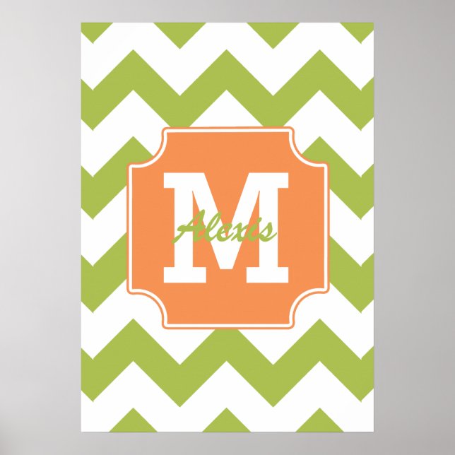 Póster Patrón Chevron de diversión de playa personalizada (Frente)