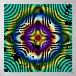 Póster Patrón circular multicolor