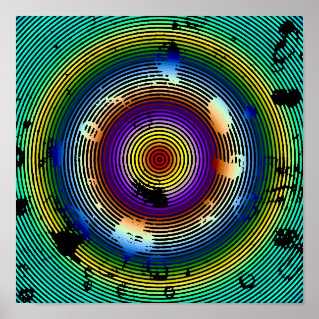 Póster Patrón circular multicolor (Frente)