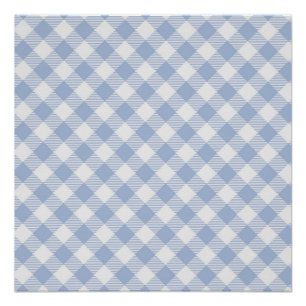 Póster Patrón clásico de gingham azul claro con estampado
