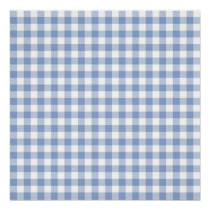 Póster Patrón clásico de gingham azul claro con estampado