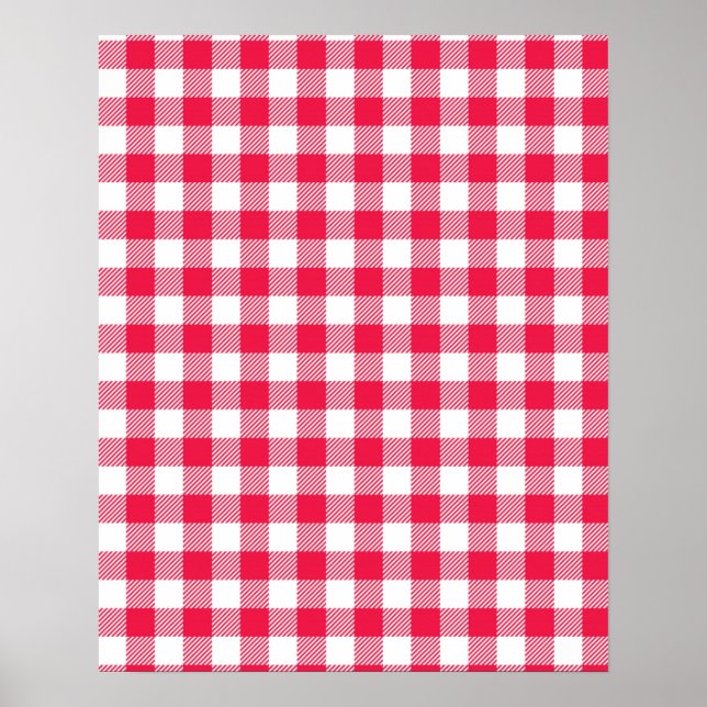 Póster Patrón clásico del país rojo de Gingham (Frente)
