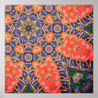 Póster Patrón Colorido de Caleidoscopio