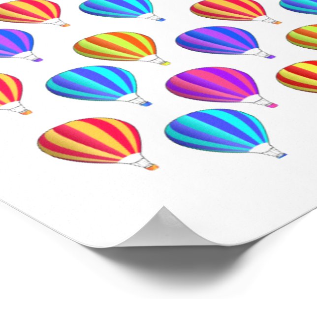 Póster Patrón Colorido de Globo Aerostático (Esquina)