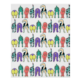 Póster Patrón colorido de las colillas de perro