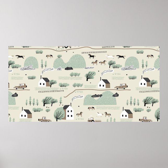 Póster Patrón colorido sin inconfundibles con la casa, lo (Frente)